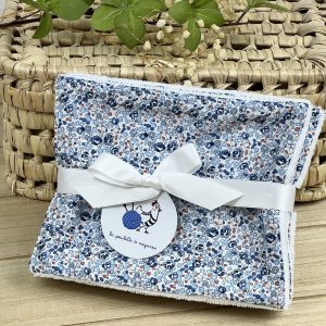 Lingettes lavables en tissu Liberty Eloïse bleu